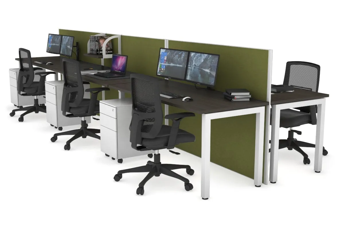 Horizon Quadro 6p Bench Square Legs Office Workstation [1600L x 700W]