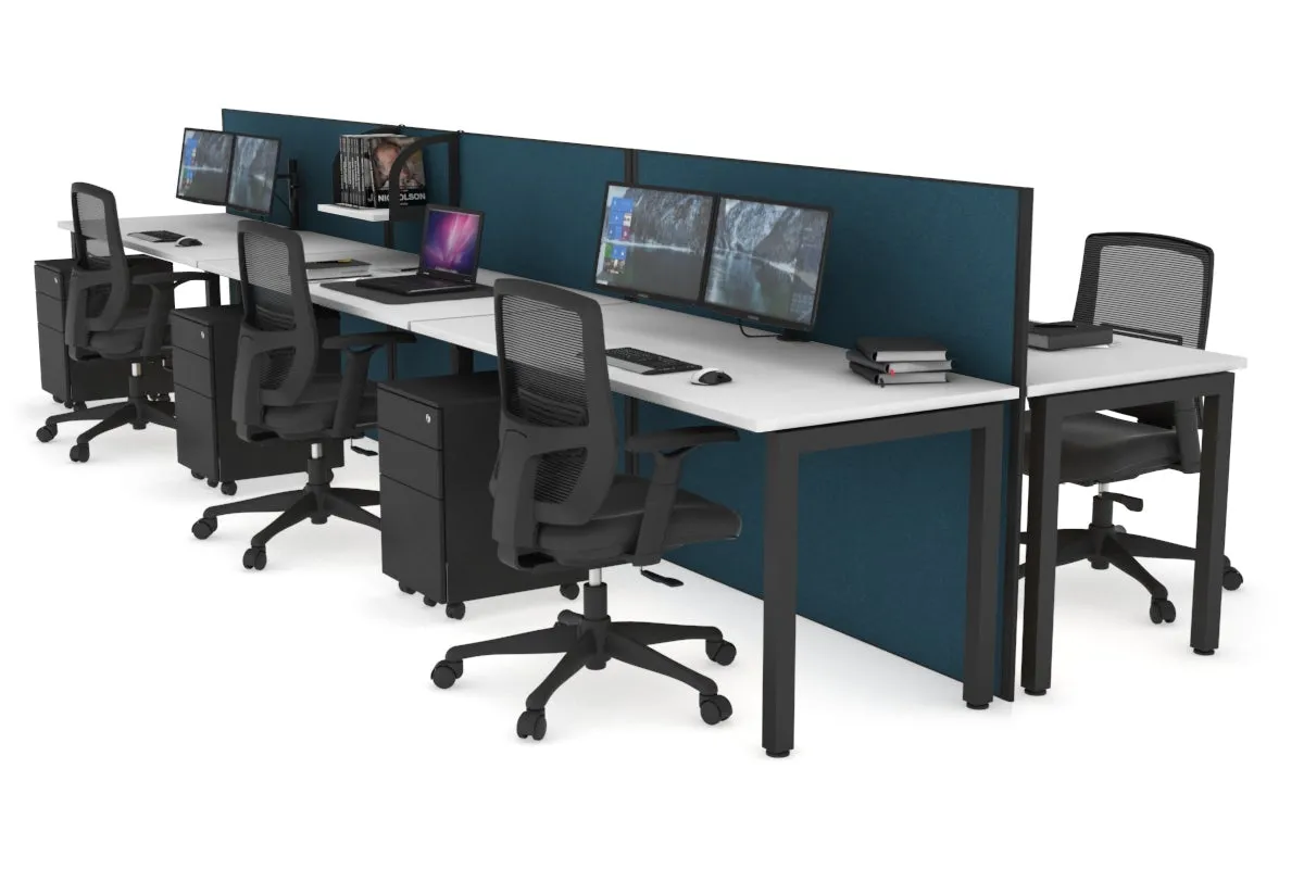 Horizon Quadro 6p Bench Square Legs Office Workstation [1600L x 700W]