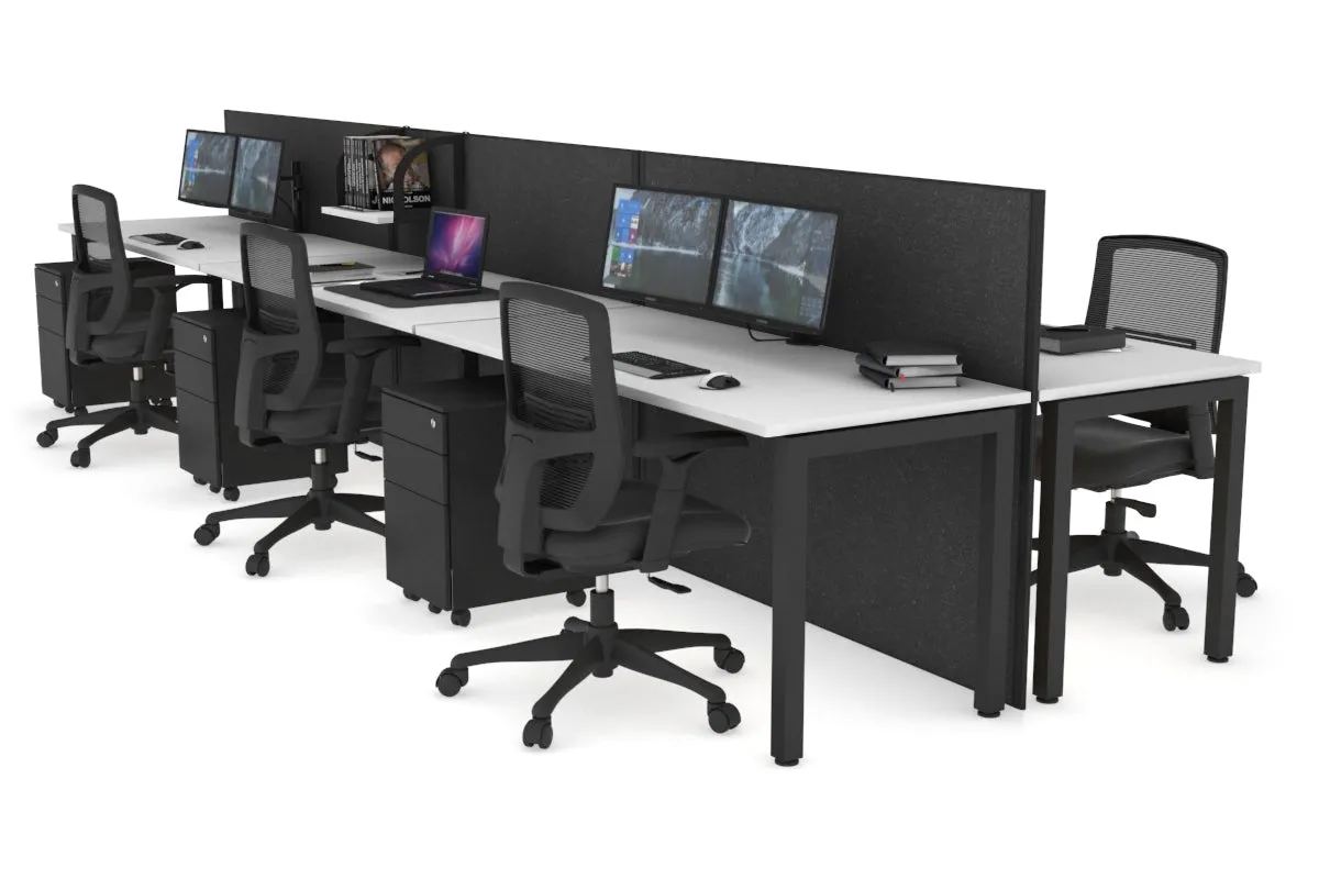 Horizon Quadro 6p Bench Square Legs Office Workstation [1600L x 700W]