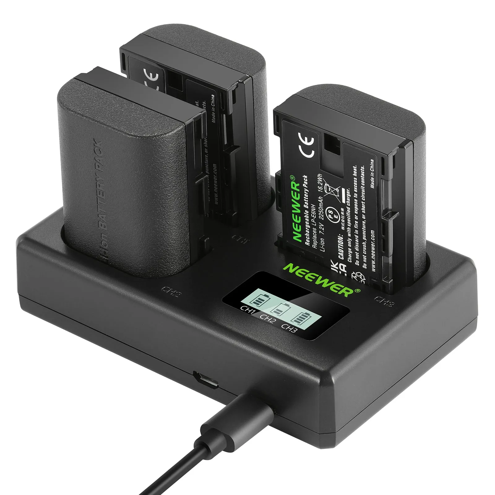 NEEWER LP-E6NH R6 II Replacement Battery Charger Set For Canon