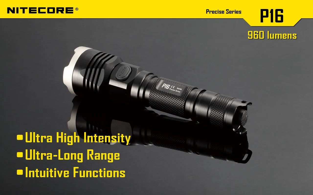 Nitecore P16 LED Flashlight   Nitecore NL1826R 18650 USB lithium Battery