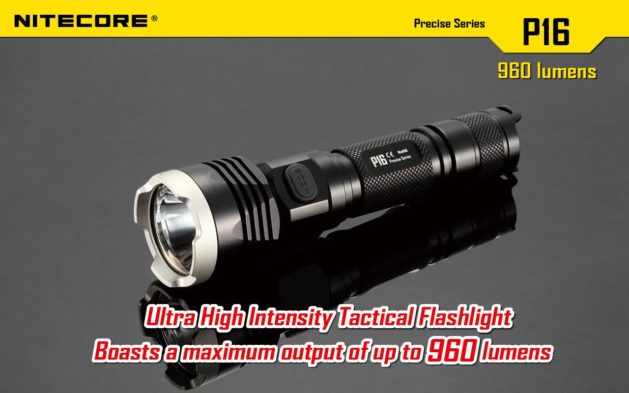 Nitecore P16 LED Flashlight   Nitecore NL1826R 18650 USB lithium Battery