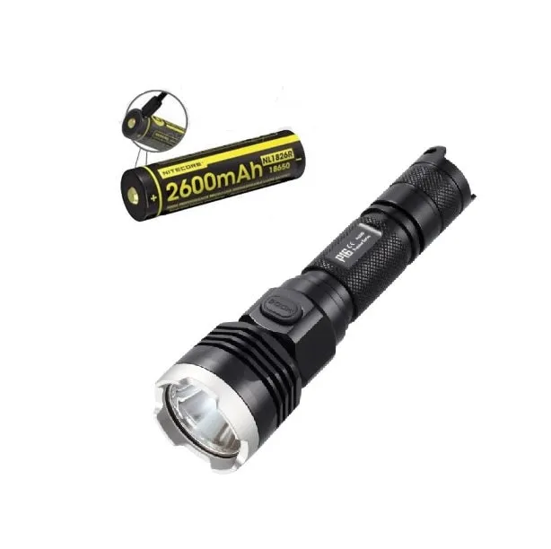 Nitecore P16 LED Flashlight   Nitecore NL1826R 18650 USB lithium Battery