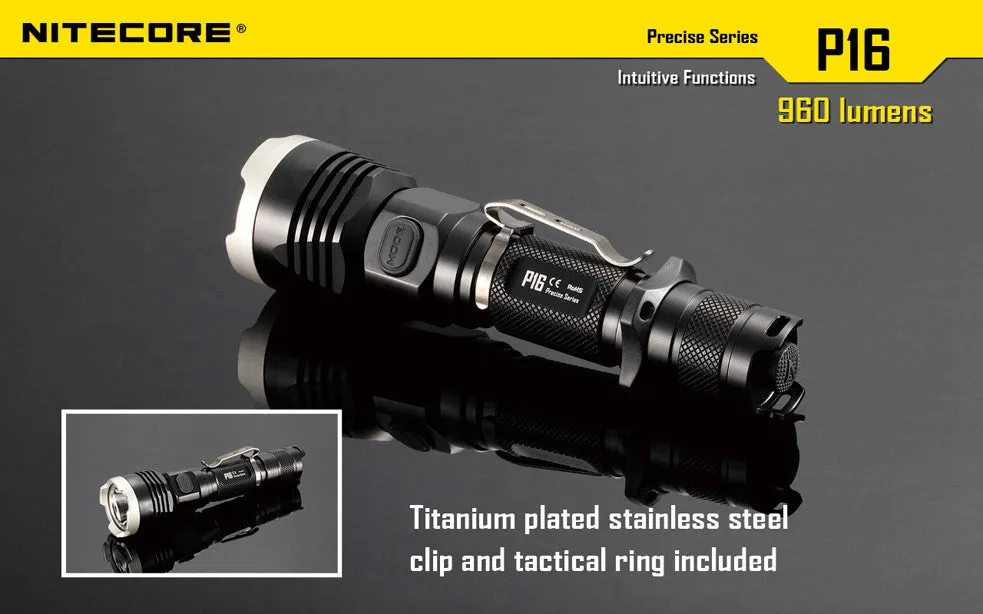 Nitecore P16 Ultra High Intensity Tactical LED Flashlight with USB NL1826R Li-ion battery