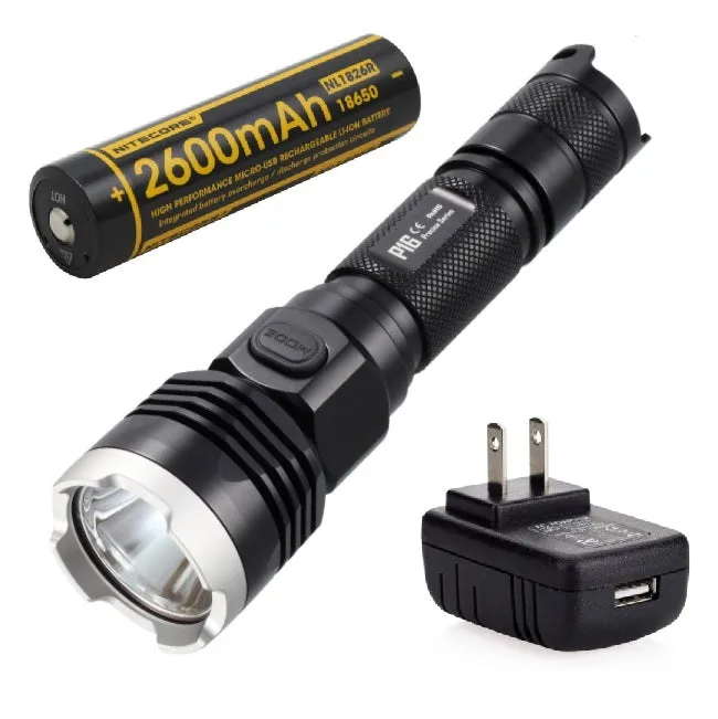 Nitecore P16 Ultra High Intensity Tactical LED Flashlight with USB NL1826R Li-ion battery