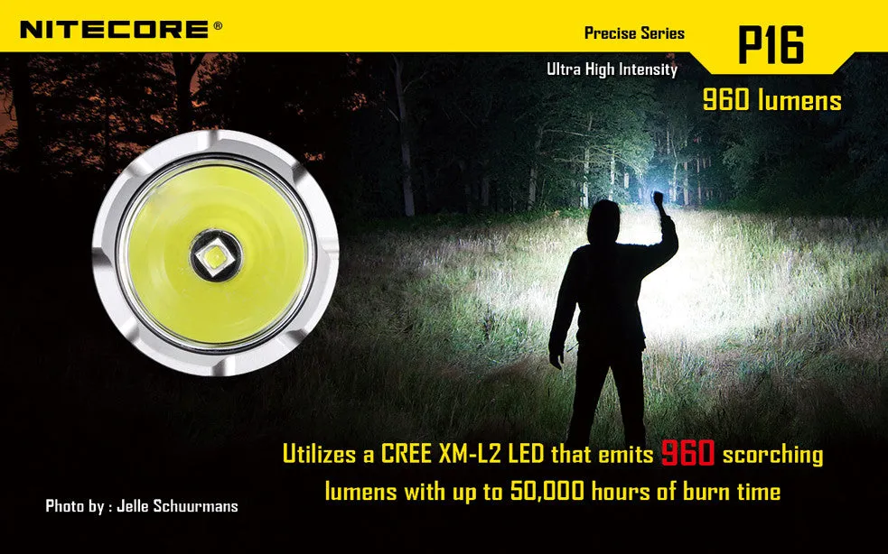 Nitecore P16 Ultra High Intensity Tactical LED Flashlight with USB NL1826R Li-ion battery