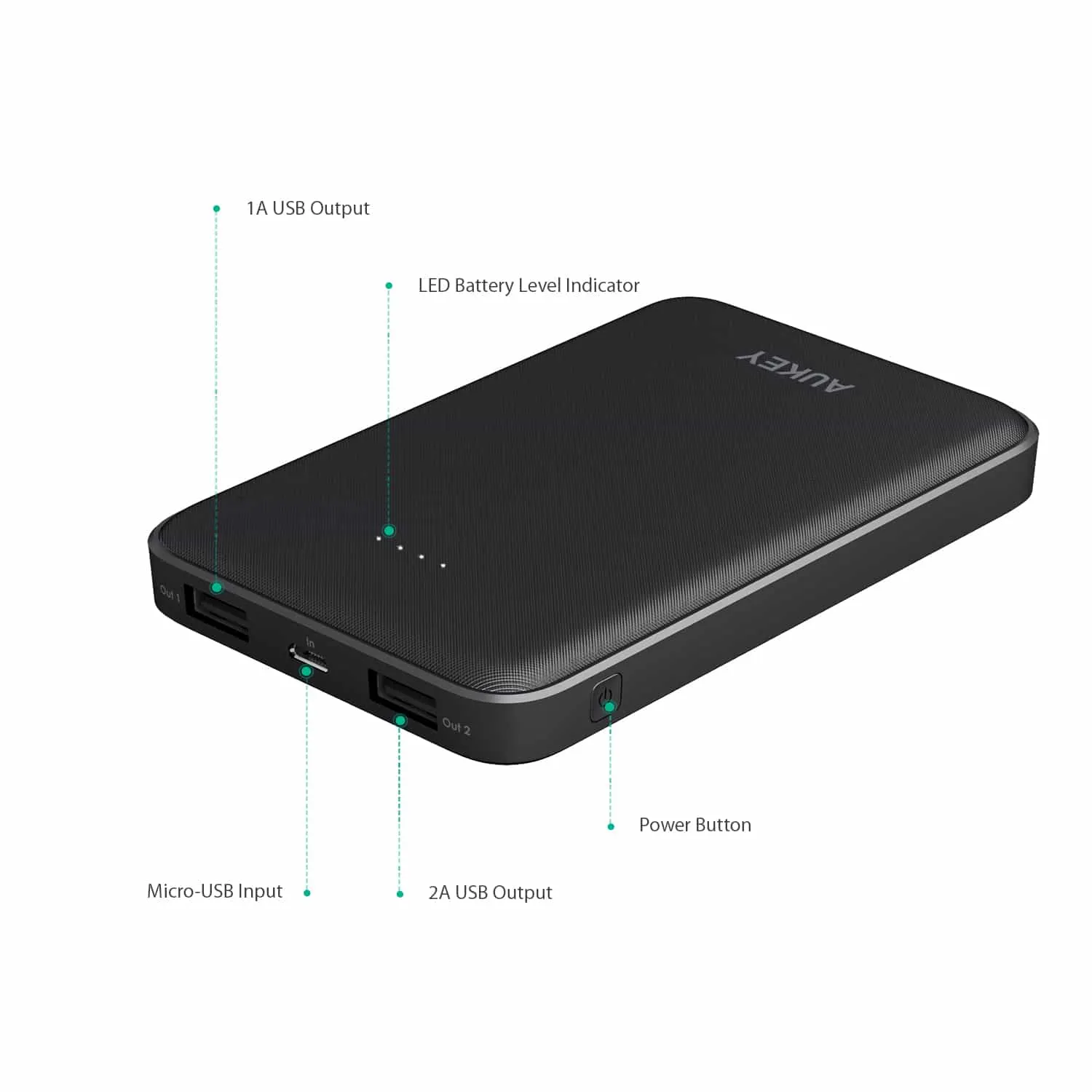 PB-N50 10000mAh Compact Dual Port AiPower Power Bank