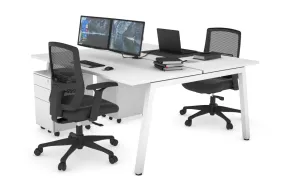 Quadro 2 Person Office Workstation [1600L x 700W]