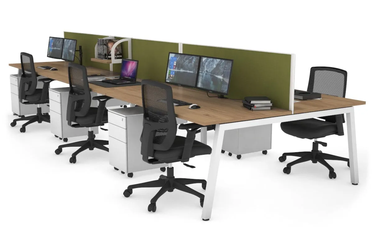 Quadro 6 Person Office Workstation [1800L x 800W with Cable Scallop]