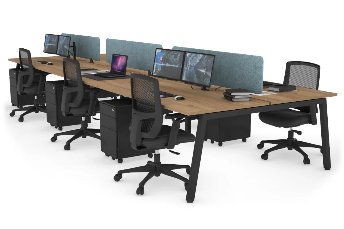 Quadro 6 Person Office Workstation [1800L x 800W with Cable Scallop]