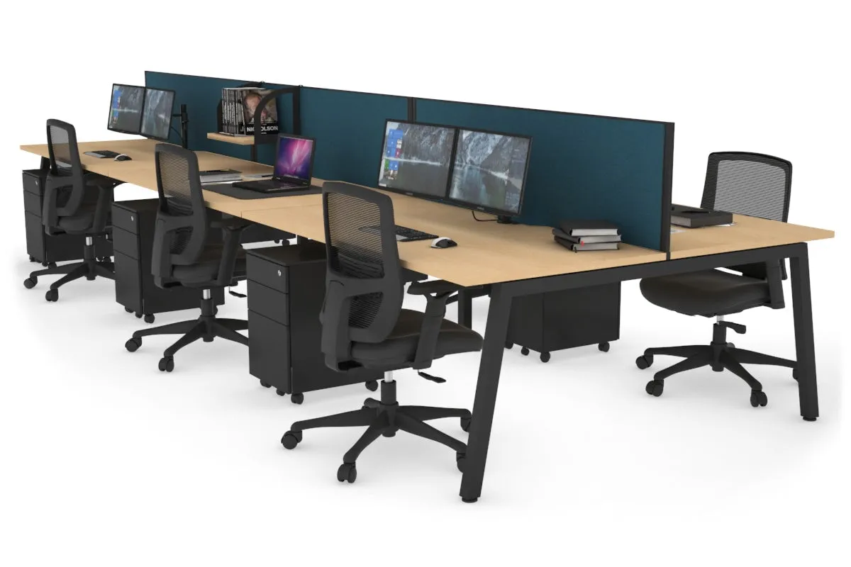 Quadro 6 Person Office Workstation [1800L x 800W with Cable Scallop]