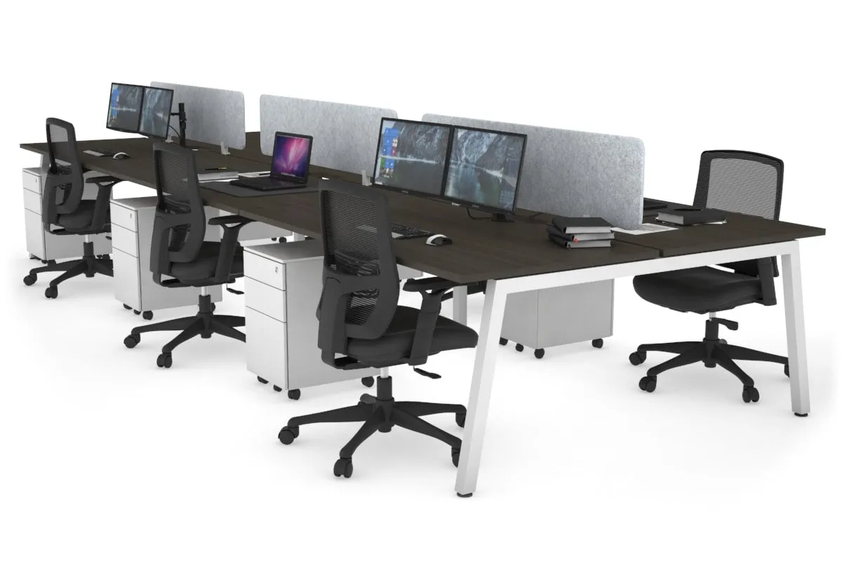 Quadro 6 Person Office Workstation [1800L x 800W with Cable Scallop]