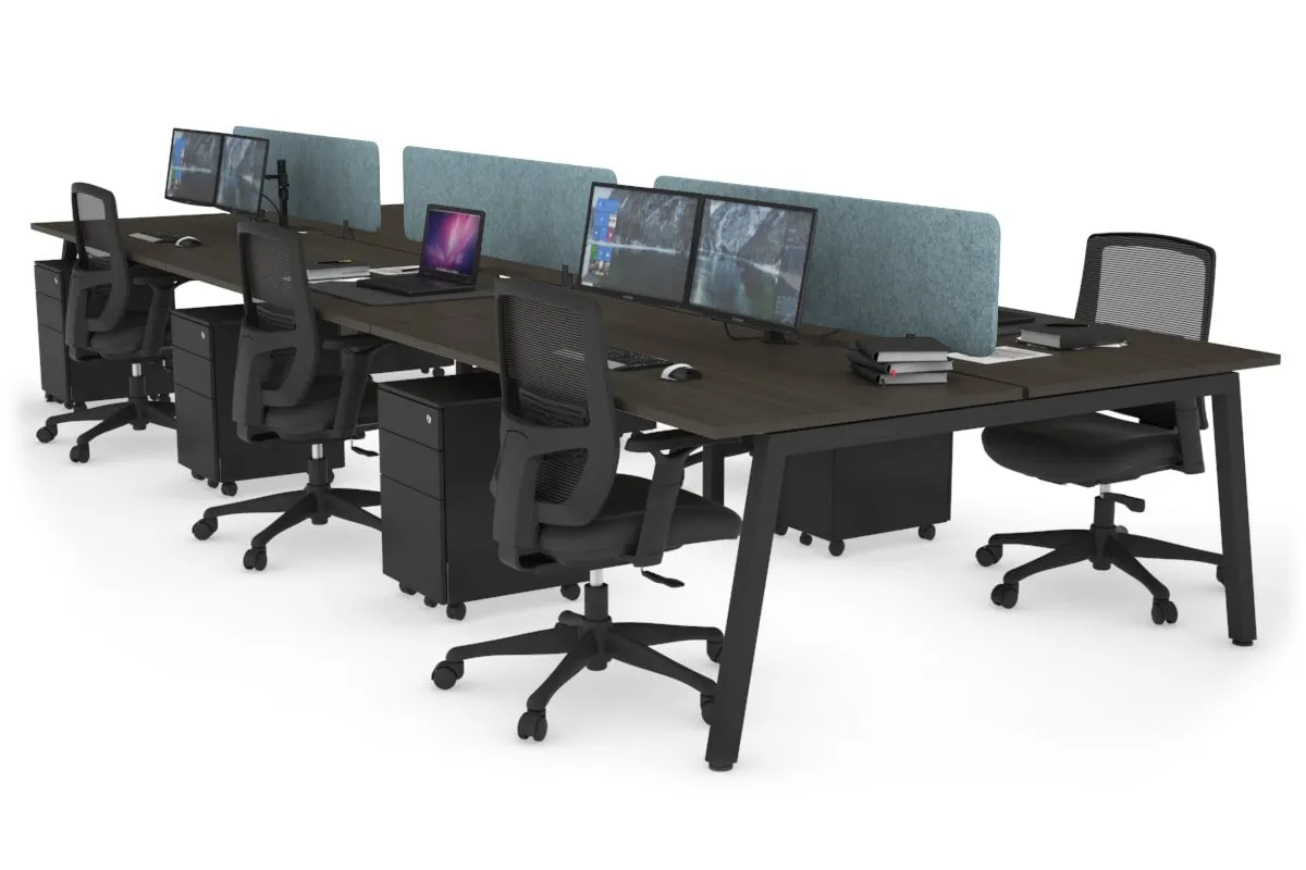 Quadro 6 Person Office Workstation [1800L x 800W with Cable Scallop]