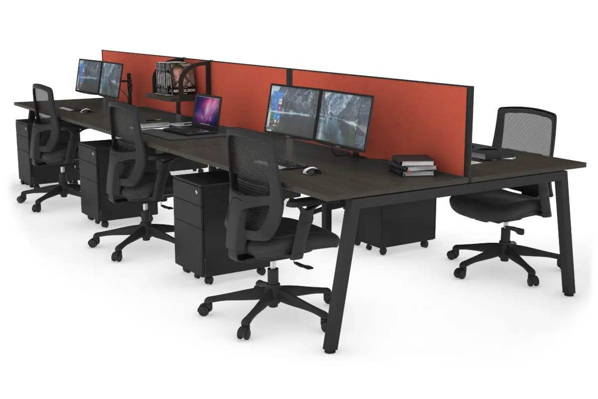 Quadro 6 Person Office Workstation [1800L x 800W with Cable Scallop]