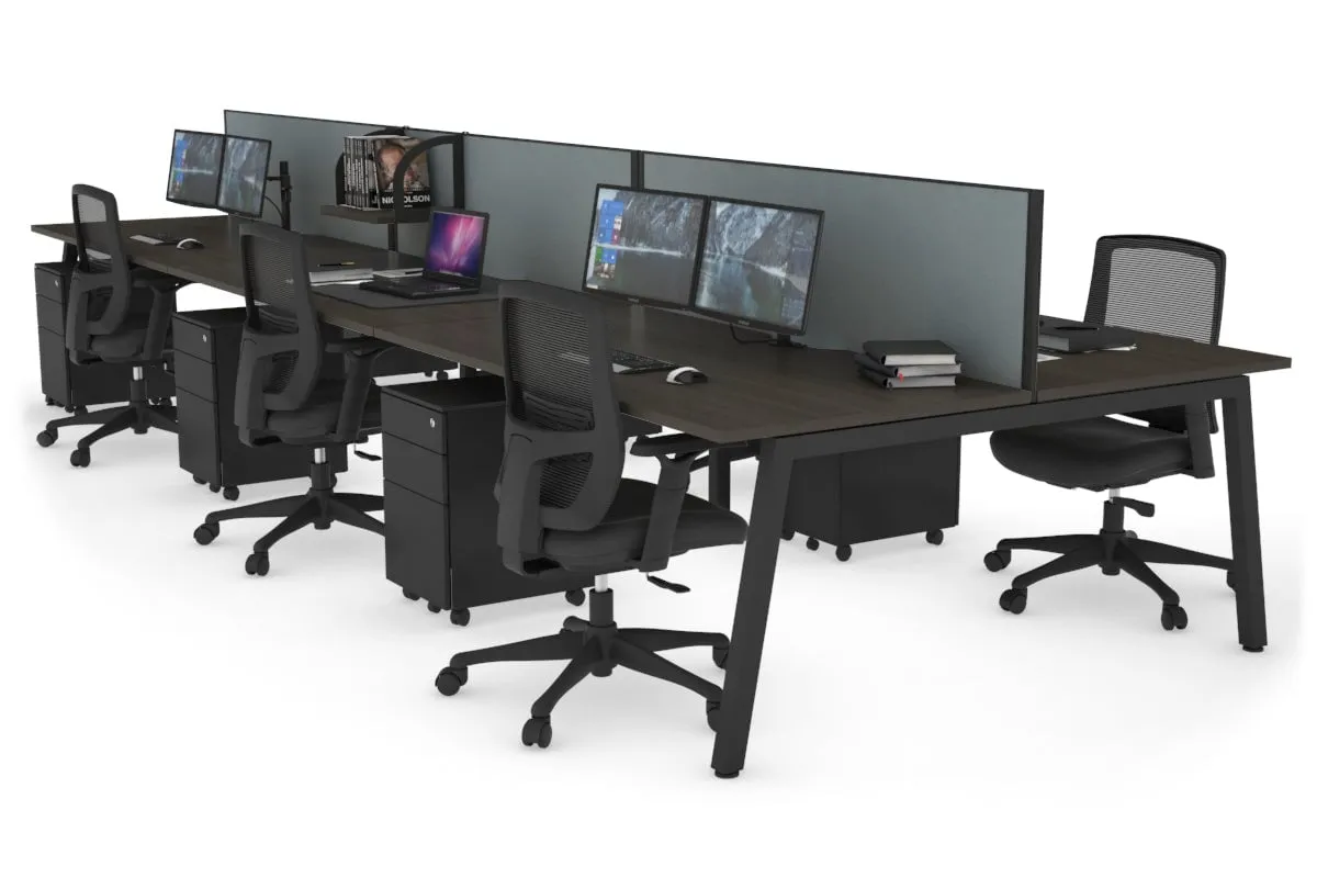 Quadro 6 Person Office Workstation [1800L x 800W with Cable Scallop]