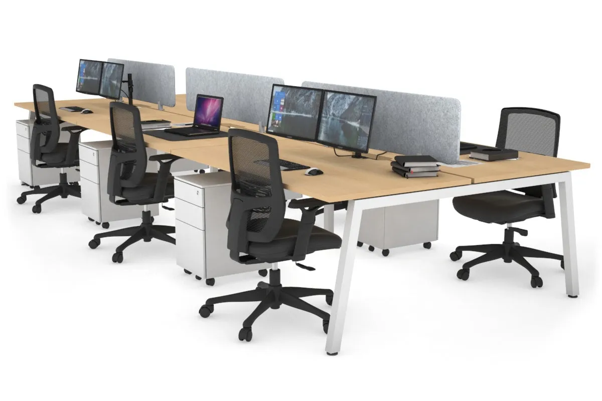 Quadro 6 Person Office Workstation [1800L x 800W with Cable Scallop]