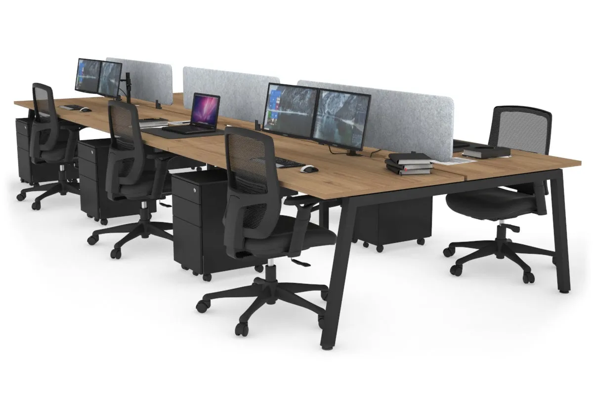 Quadro 6 Person Office Workstation [1800L x 800W with Cable Scallop]