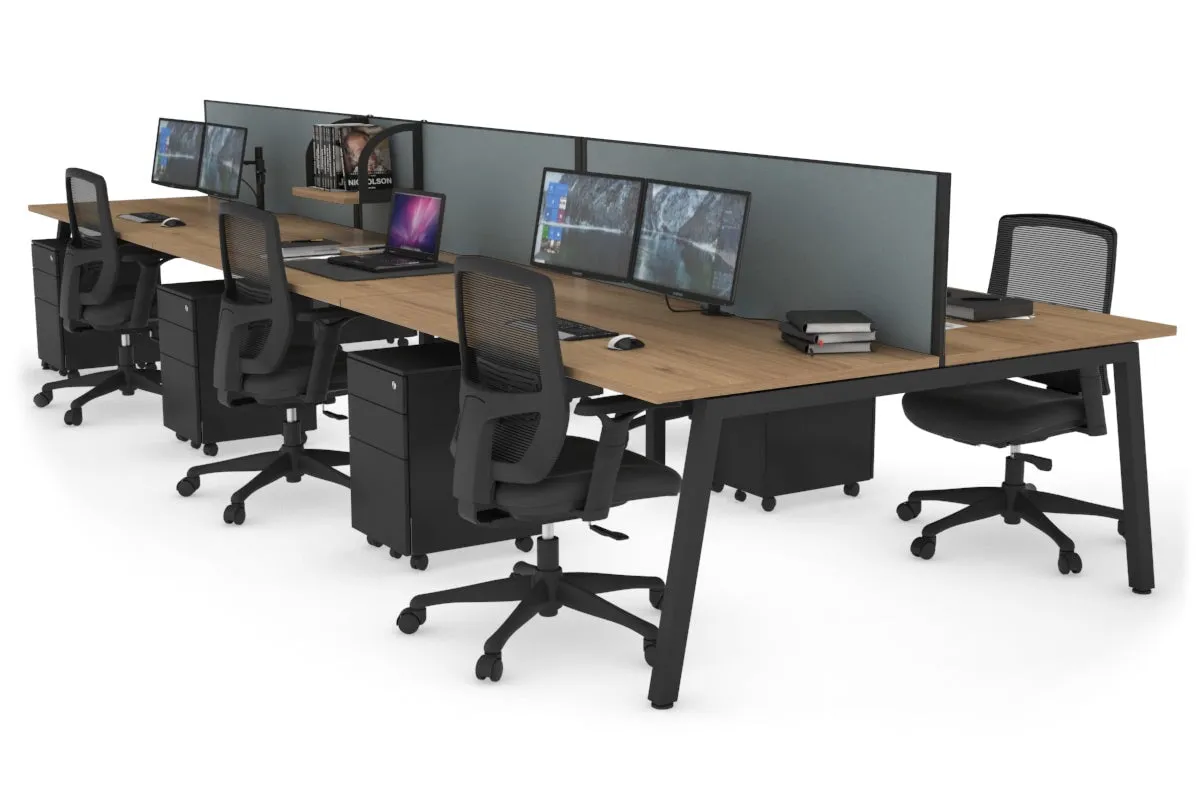 Quadro 6 Person Office Workstation [1800L x 800W with Cable Scallop]