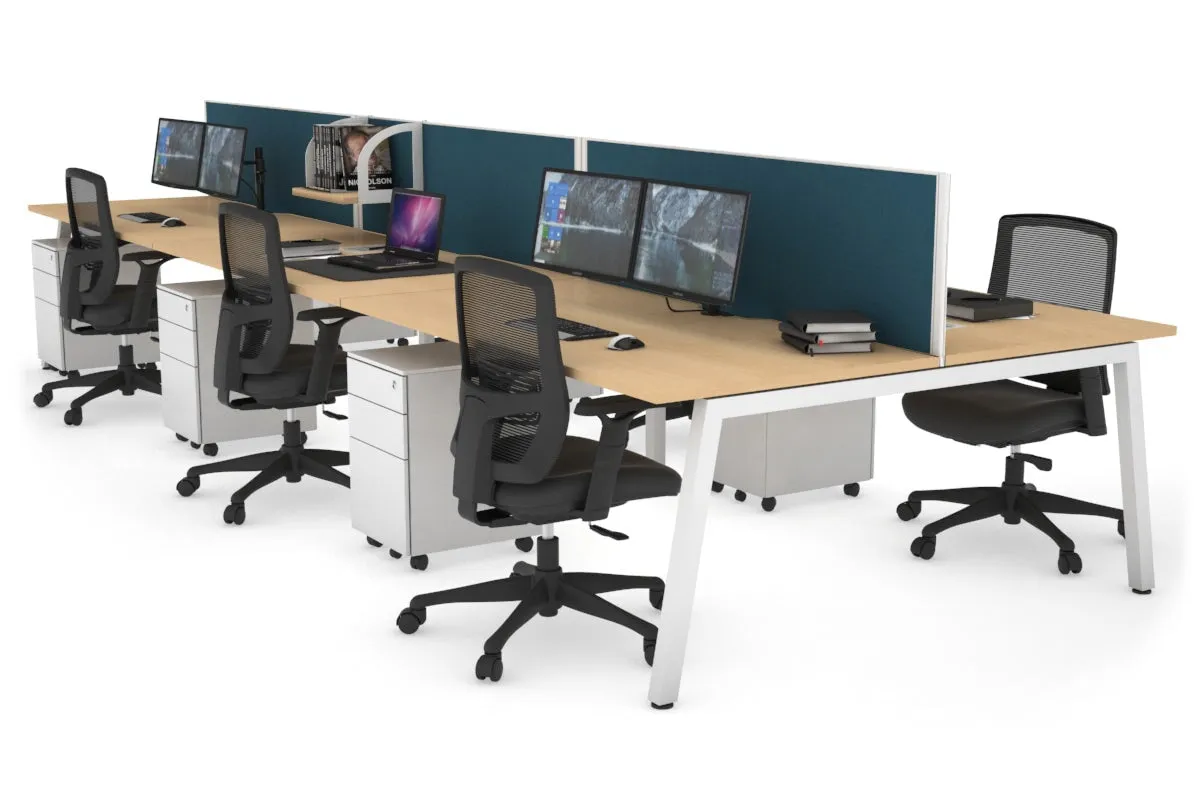 Quadro 6 Person Office Workstation [1800L x 800W with Cable Scallop]