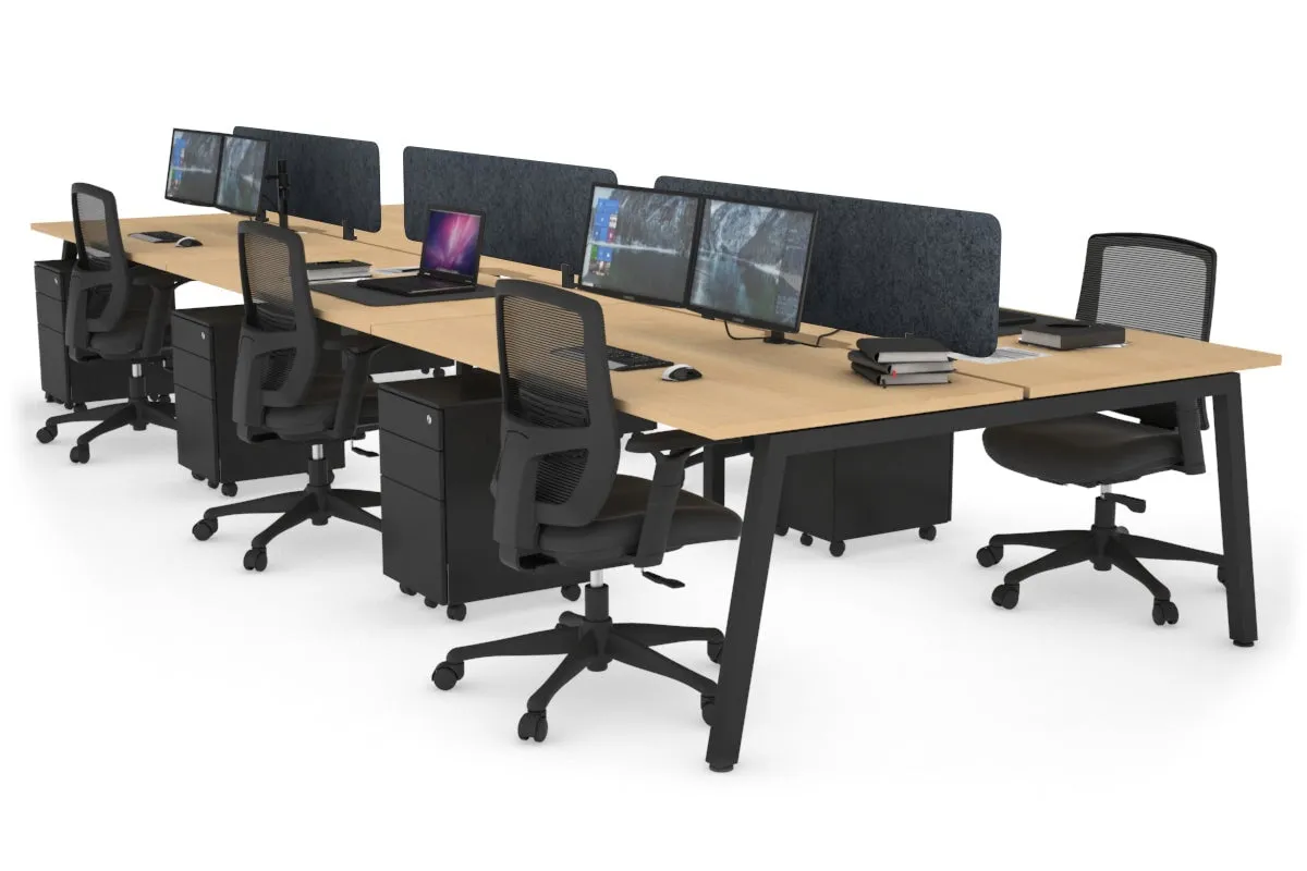 Quadro 6 Person Office Workstation [1800L x 800W with Cable Scallop]