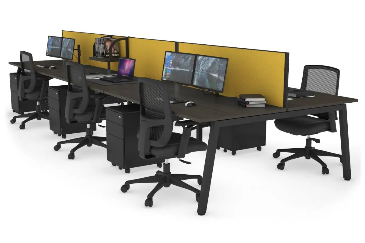 Quadro 6 Person Office Workstation [1800L x 800W with Cable Scallop]