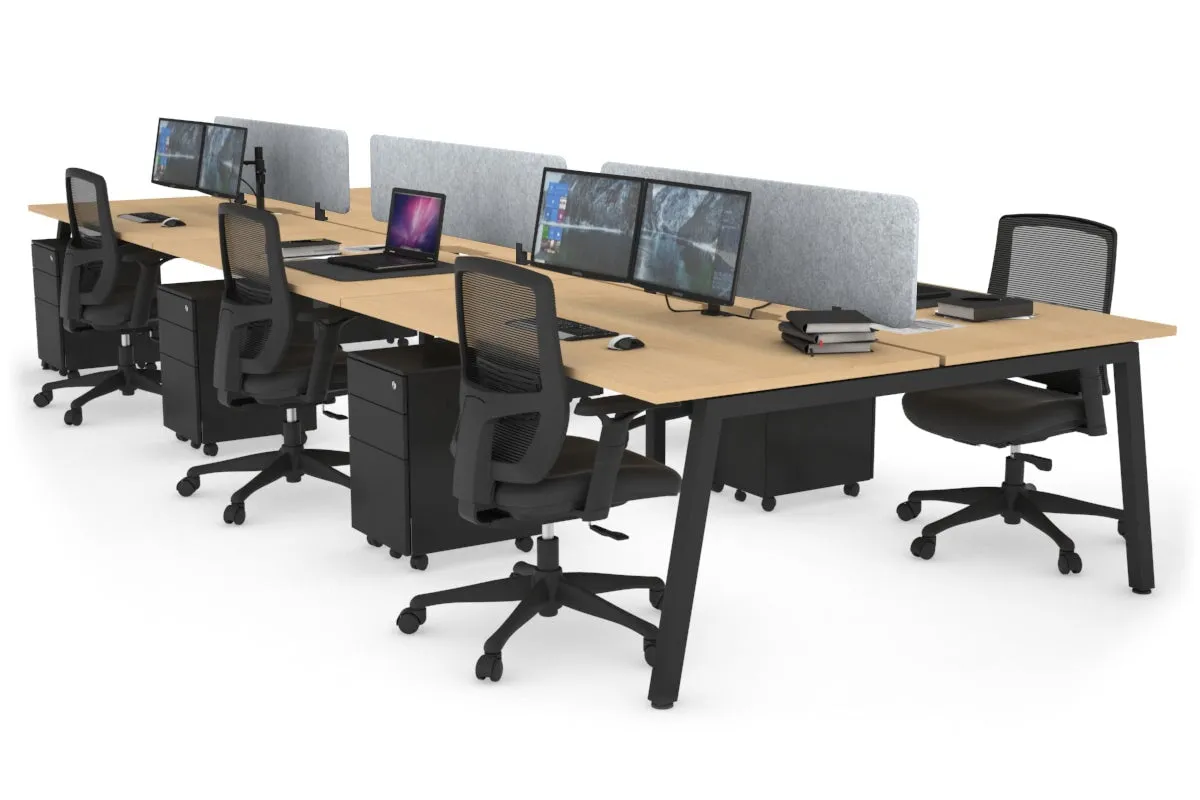 Quadro 6 Person Office Workstation [1800L x 800W with Cable Scallop]