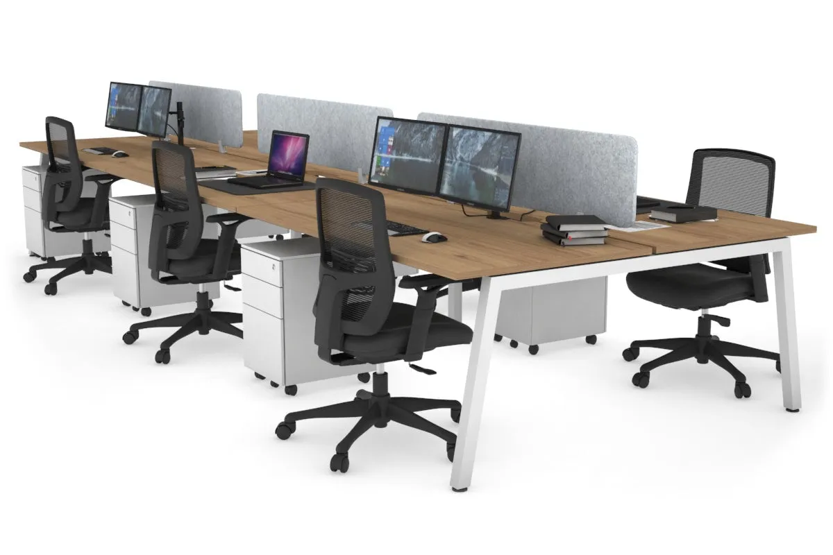 Quadro 6 Person Office Workstation [1800L x 800W with Cable Scallop]