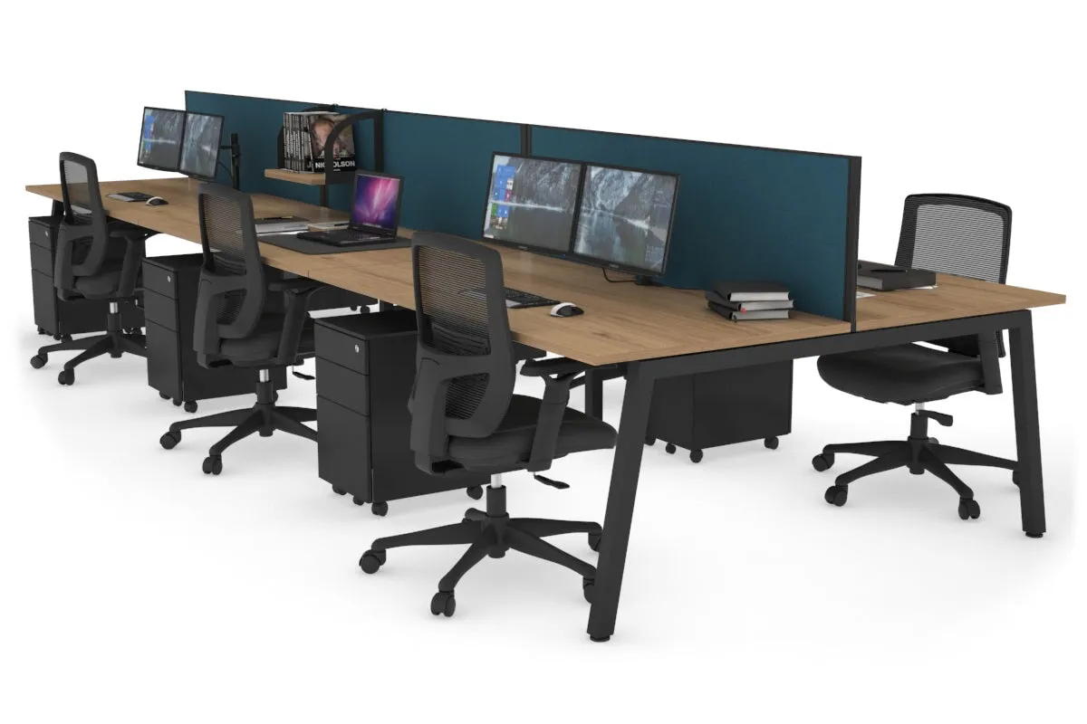 Quadro 6 Person Office Workstation [1800L x 800W with Cable Scallop]