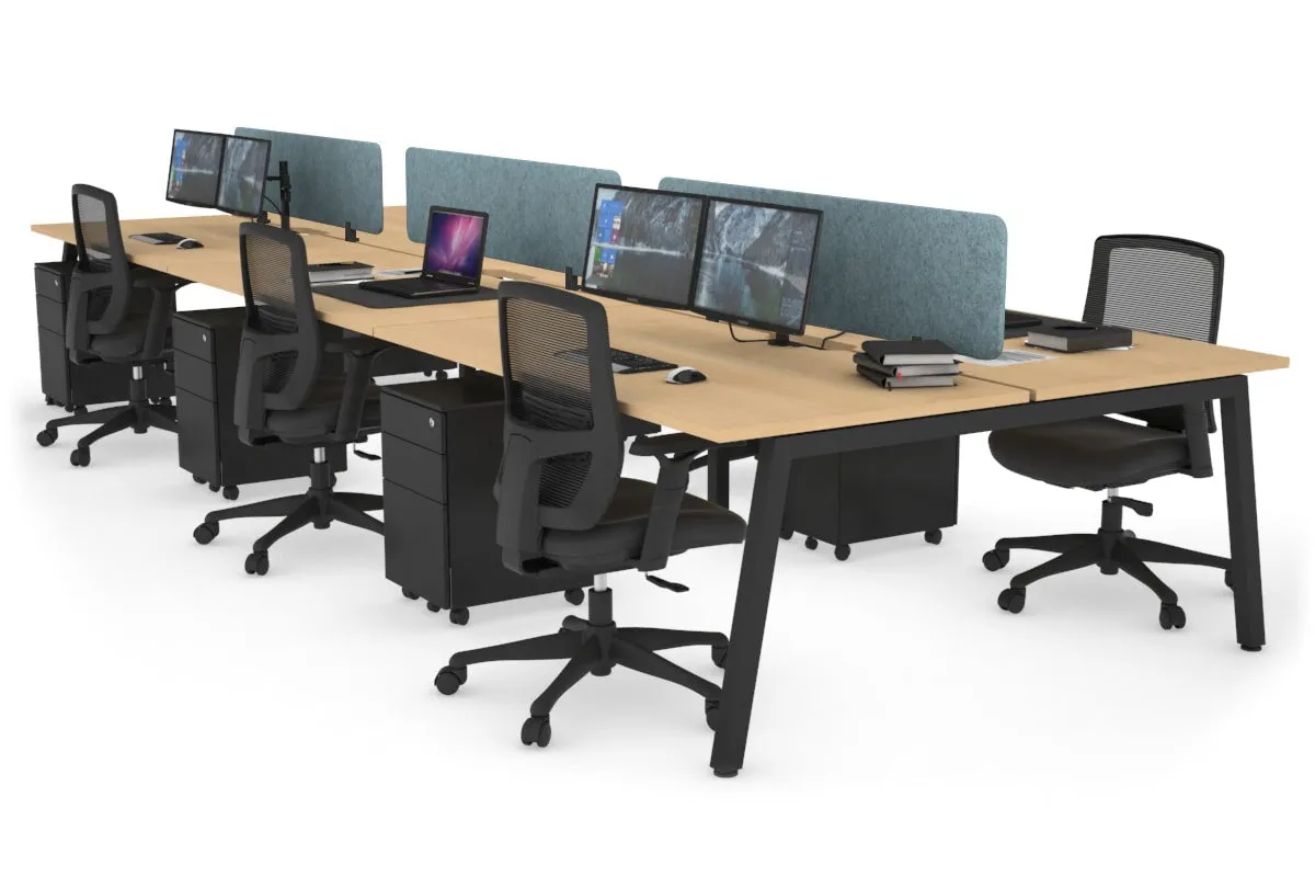 Quadro 6 Person Office Workstation [1800L x 800W with Cable Scallop]