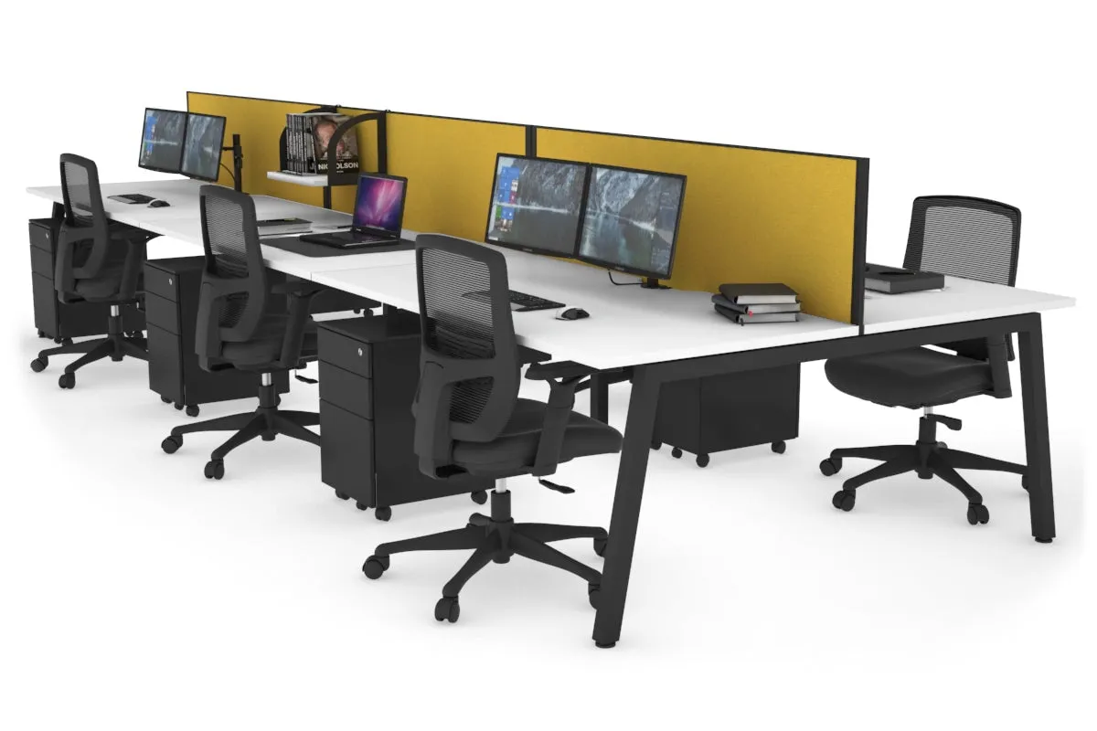 Quadro 6 Person Office Workstation [1800L x 800W with Cable Scallop]