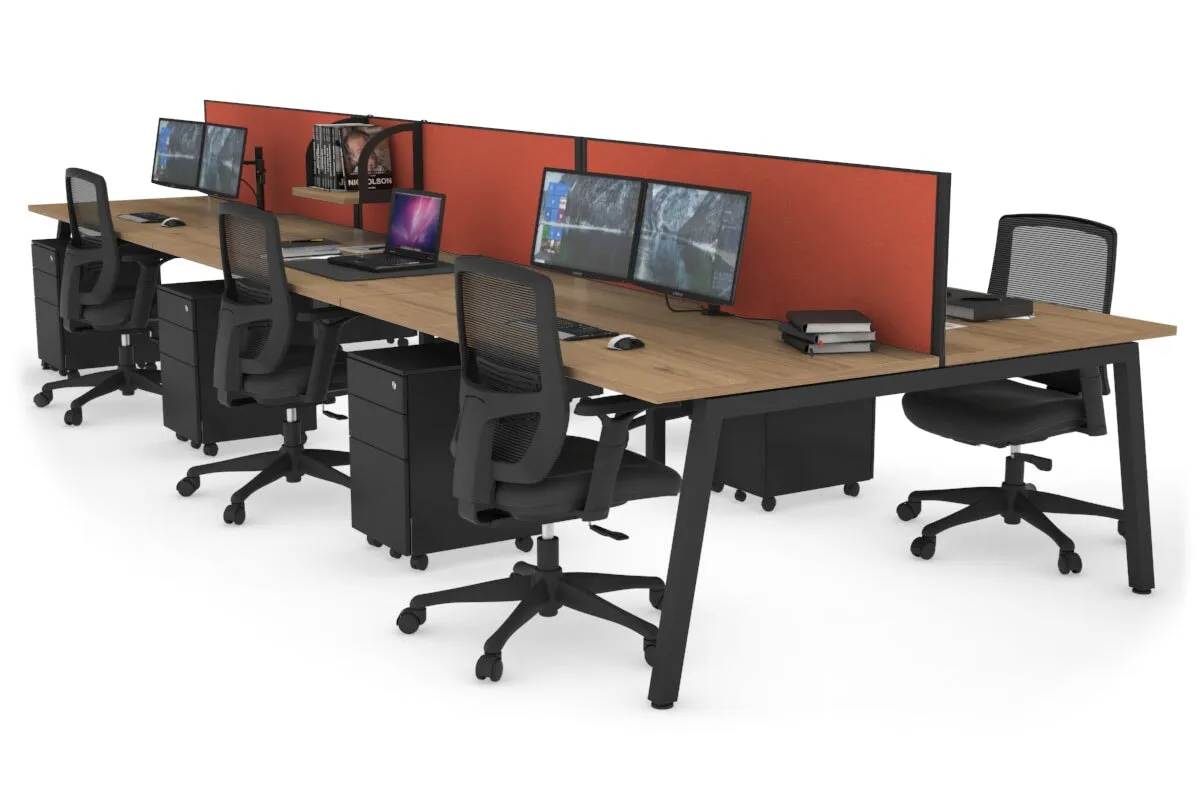 Quadro 6 Person Office Workstation [1800L x 800W with Cable Scallop]