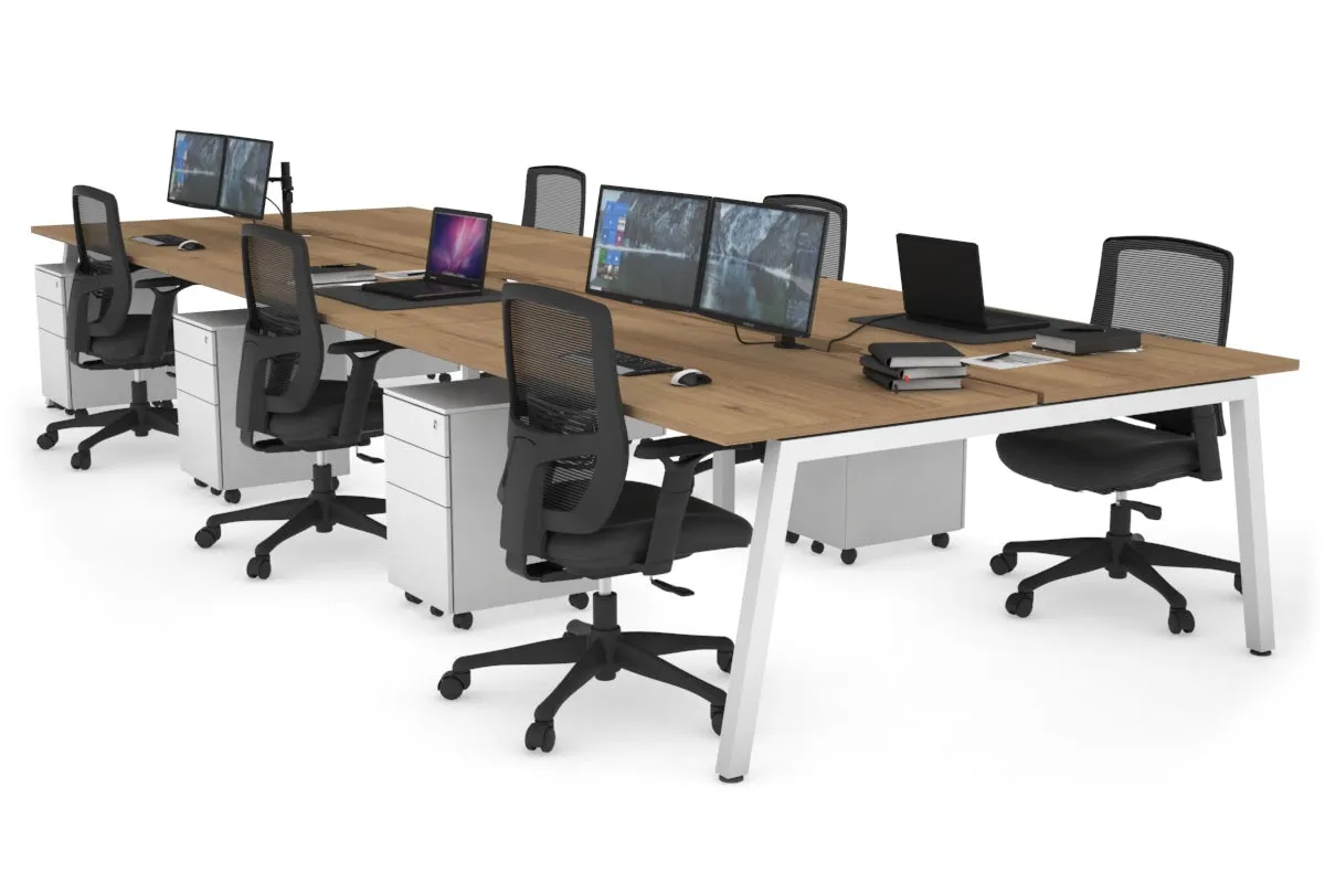 Quadro 6 Person Office Workstation [1800L x 800W with Cable Scallop]