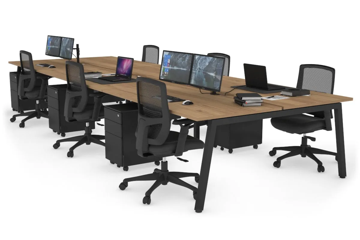 Quadro 6 Person Office Workstation [1800L x 800W with Cable Scallop]