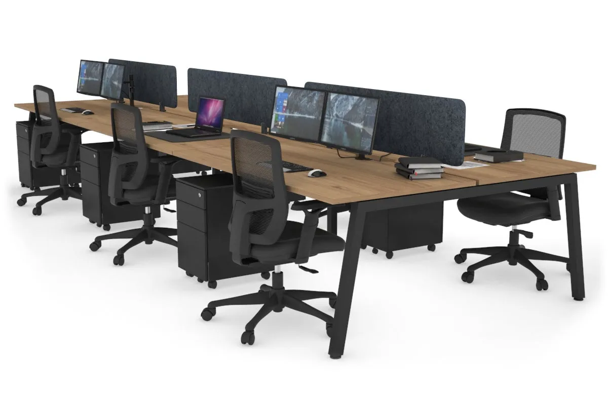 Quadro 6 Person Office Workstation [1800L x 800W with Cable Scallop]