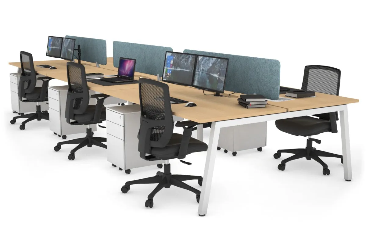 Quadro 6 Person Office Workstation [1800L x 800W with Cable Scallop]