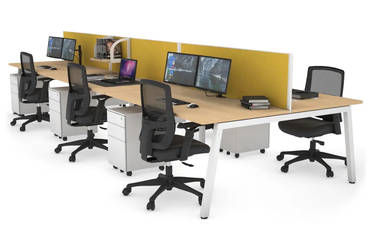 Quadro 6 Person Office Workstation [1800L x 800W with Cable Scallop]