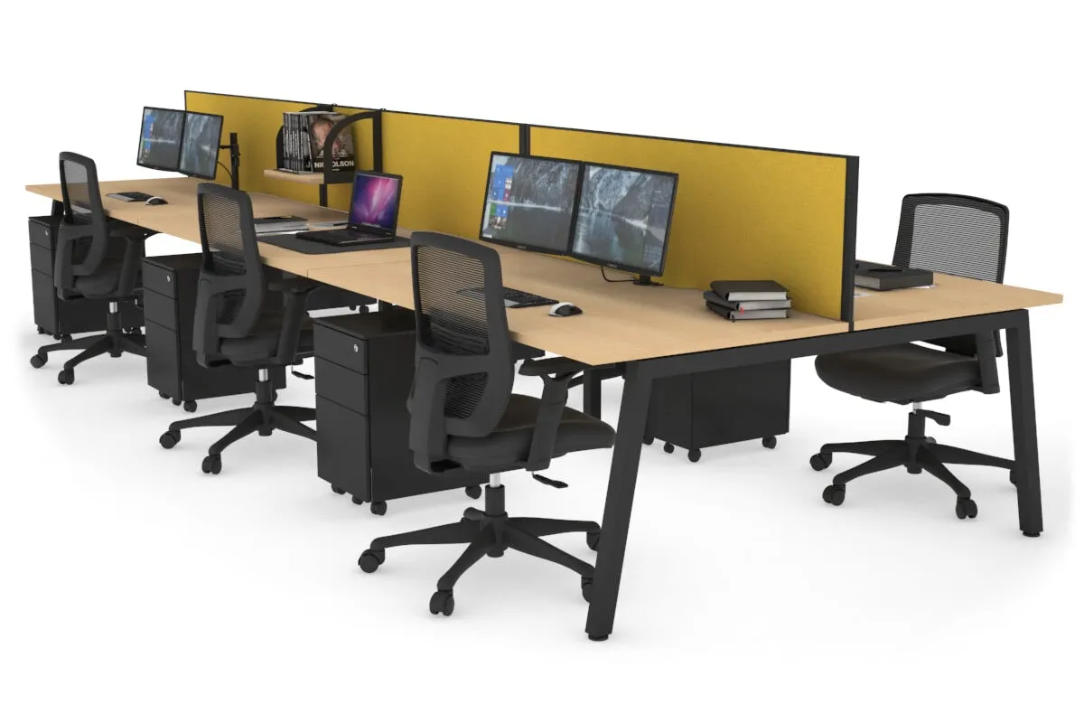 Quadro 6 Person Office Workstation [1800L x 800W with Cable Scallop]