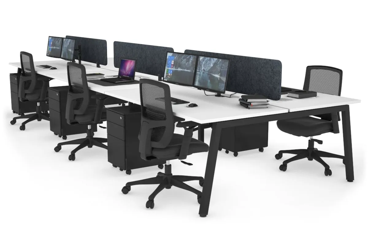 Quadro 6 Person Office Workstation [1800L x 800W with Cable Scallop]