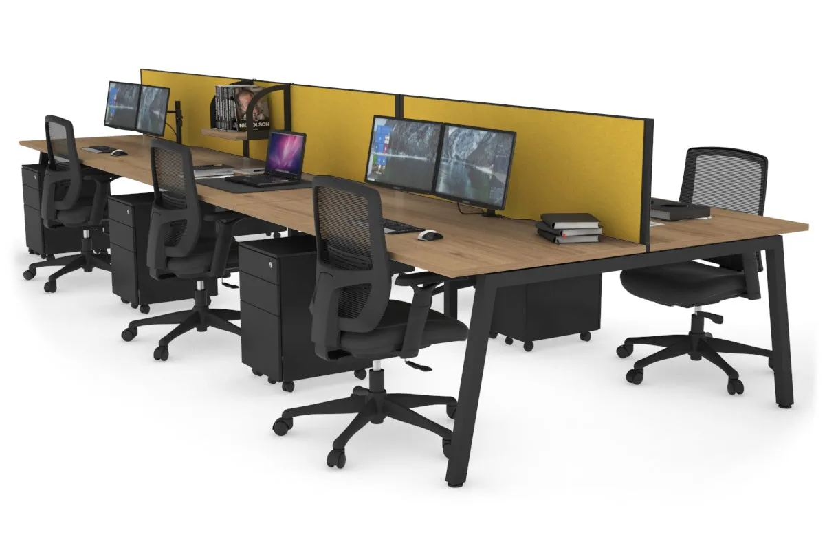 Quadro 6 Person Office Workstation [1800L x 800W with Cable Scallop]