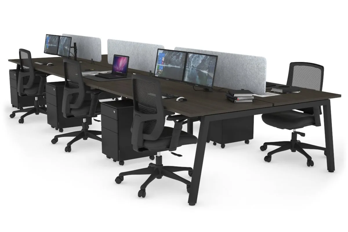 Quadro 6 Person Office Workstation [1800L x 800W with Cable Scallop]