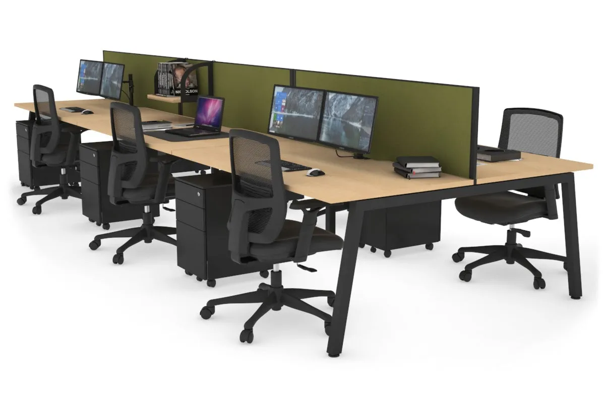 Quadro 6 Person Office Workstation [1800L x 800W with Cable Scallop]