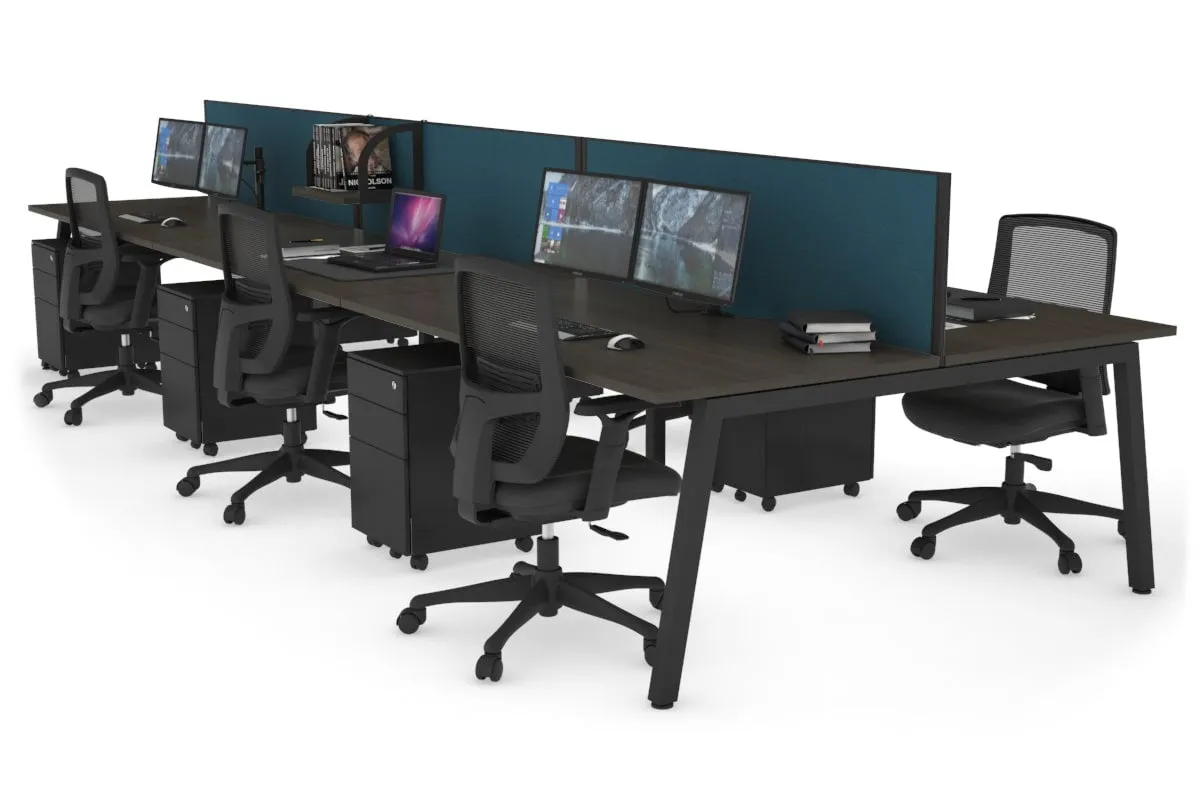 Quadro 6 Person Office Workstation [1800L x 800W with Cable Scallop]