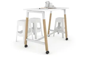 Quadro A Legs Counter Table Wood Legs Cross Beam - 925H [1200L x 700W]