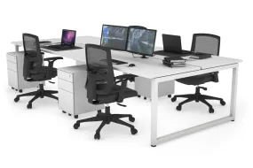 Quadro Loop Legs 4 Person Office Workstation [1400L x 700W]