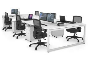 Quadro Loop Legs 6 Person Office Workstation [1800L x 800W with Cable Scallop]