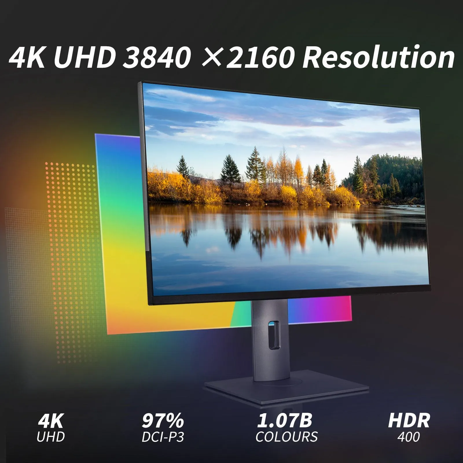 Rehisk RE-274KV1 - 27-Inch 4K IPS Ultrawide Monitor with Built-In Speakers