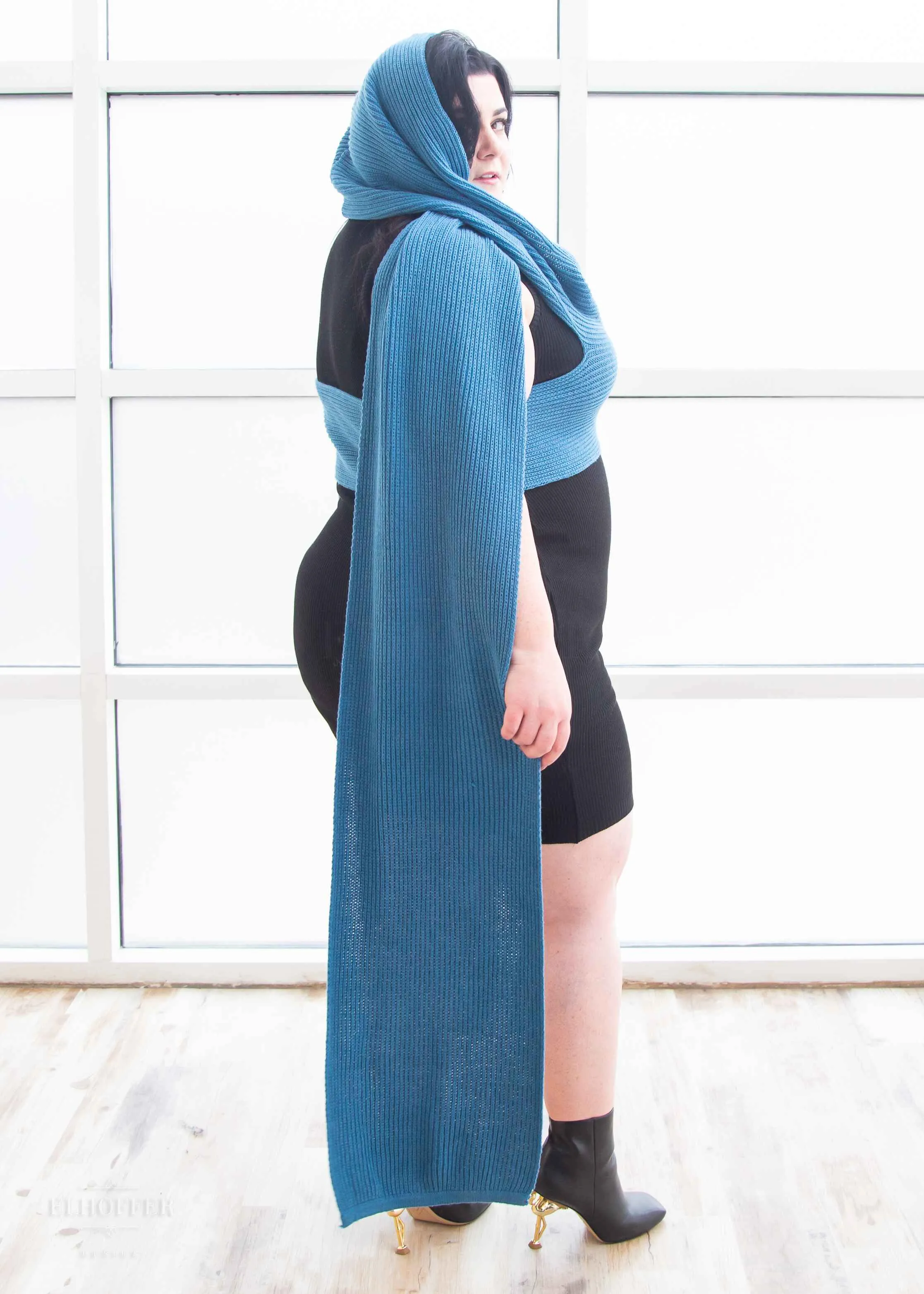 Sacred Princess Knit Wrap Cape - Cursed Lake Blue