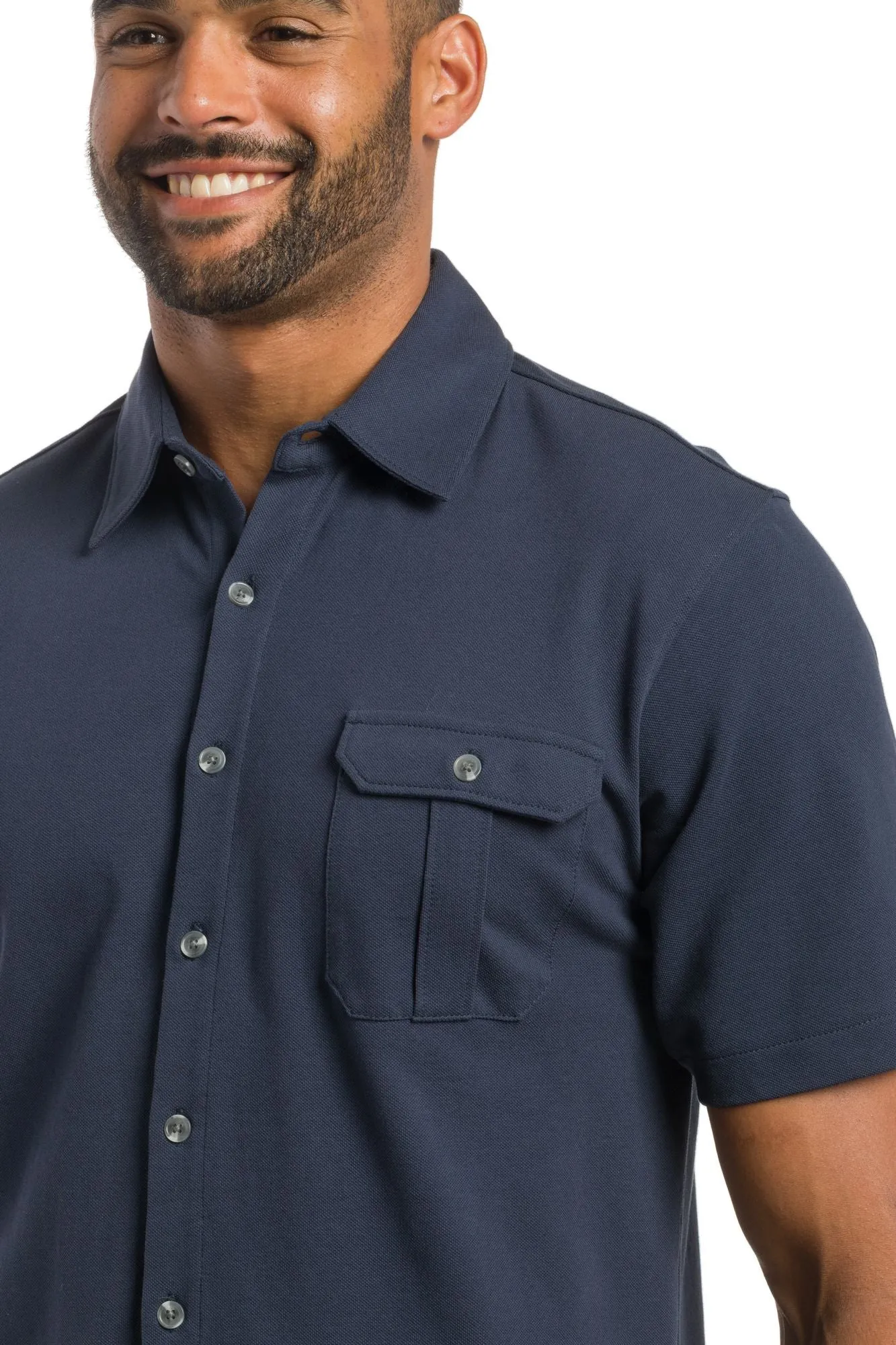 Sailor | Men's Button Up Pique Knit Shirt