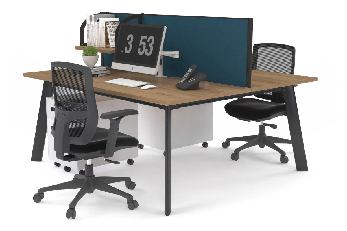 Switch - 2 Person Workstation Black Frame [1800L x 700W]