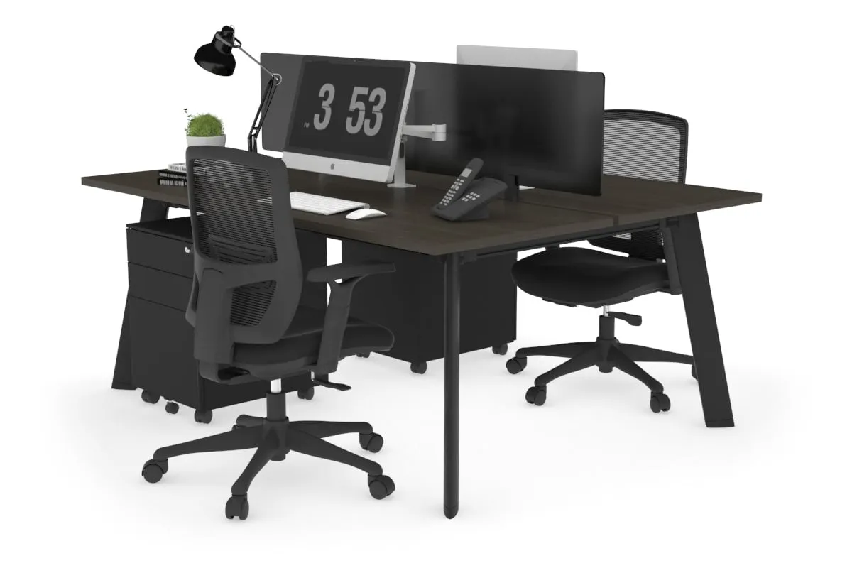 Switch - 2 Person Workstation Black Frame [1800L x 700W]